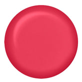 Swatch of IBD Rubber Gel Flamingo, a bright coral-red shade with intense pigmentation and glossy finish.